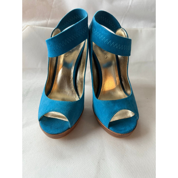 NWT Turquoise Suede Heels Bakers Size 7.5 Sandals Debbi - Picture 3 of 11